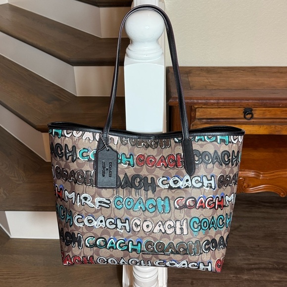Coach X Mint + Serf City  Multicolor In Canvas Signature  Tote Bag. - Picture 11 of 12